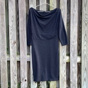 Ann Taylor drape boat neck black dress size 4